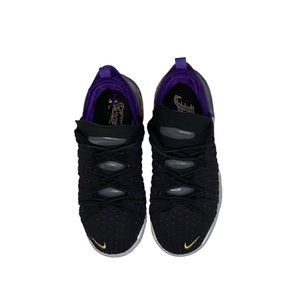 Nike Lebron 18 GS Basketball Shoes, Black/Court Purple/White/Metallic Gold, 5.5Y